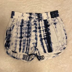 Tie die blue and white shorts, size small